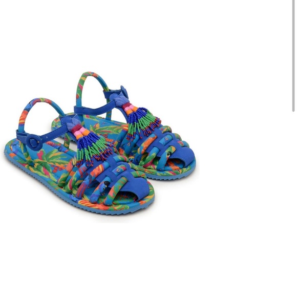 Farm Rio Blue Macaw Tube Strap Sandal - Picture 2 of 3